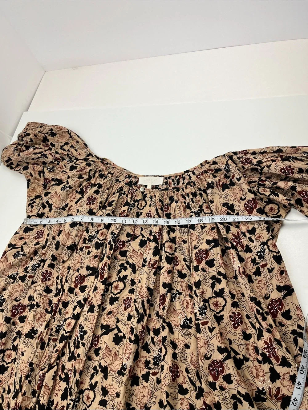 The Great. Sleep Dress 100% Cotton Size 0 Beige Black Timber Floral‎ Loose